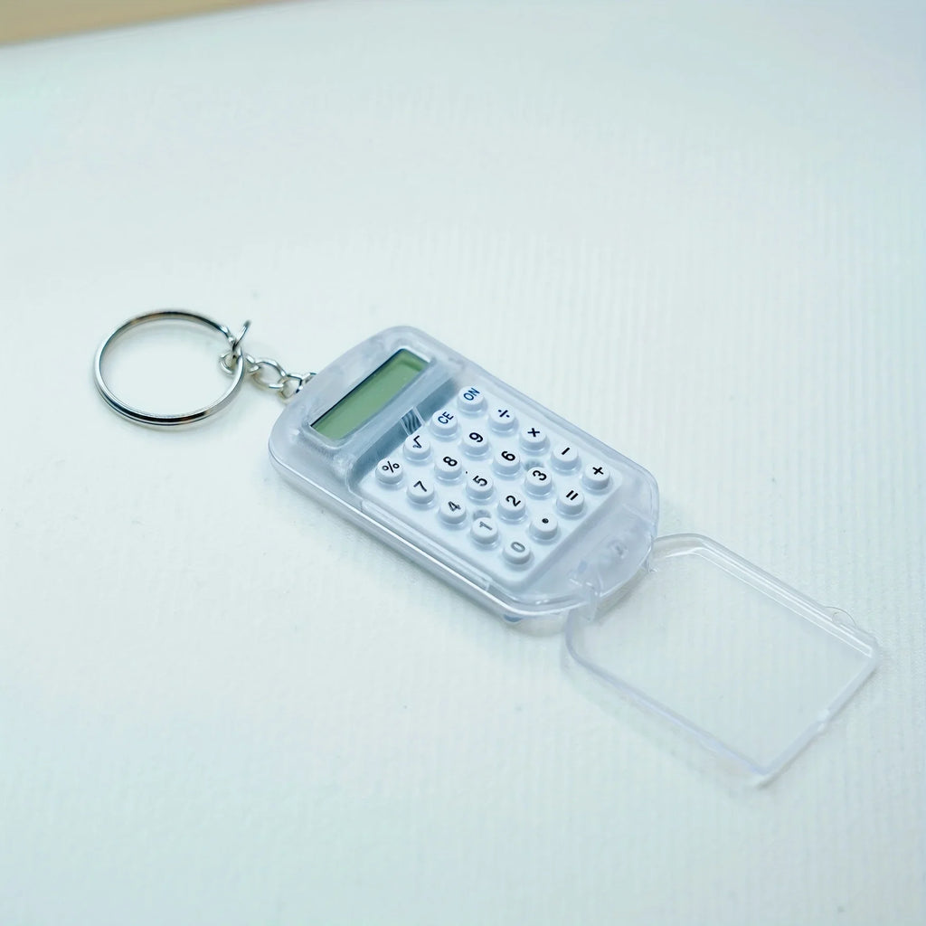 Portable Mini Transparent Flip Calculator with Keychain