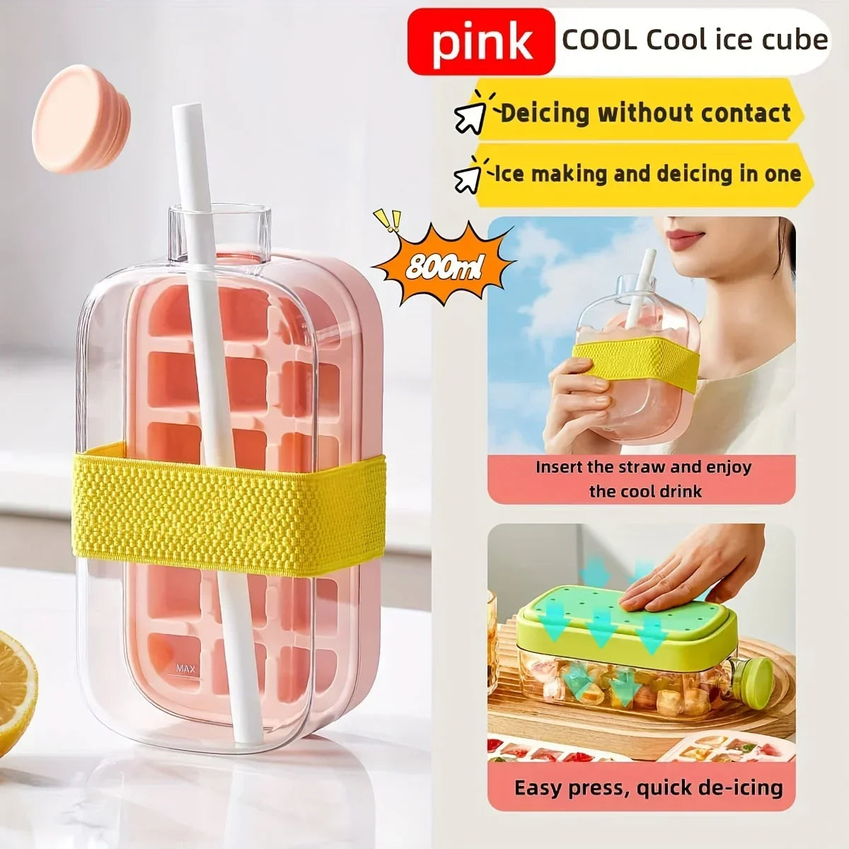 Portable Ice Cube Maker and Storage Bottle - 19