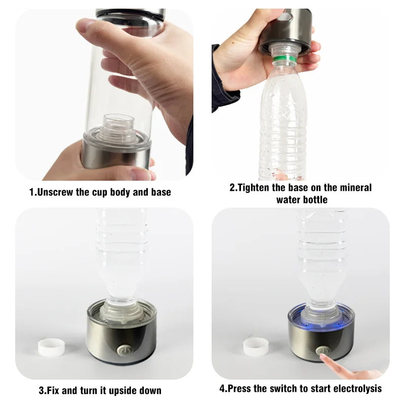 Portable Hydrogen-Rich Water Generator Bottle