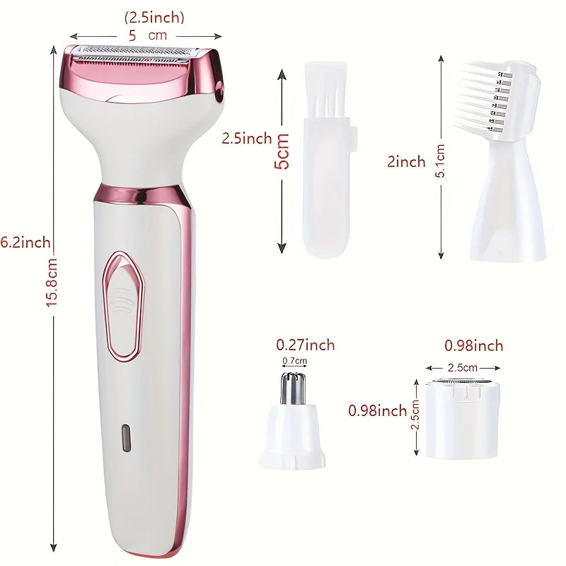 4-in-1 Electric Hair Removal Shaver for Face and Body