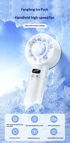 Portable Handheld Ice Cooling Fan with Digital Display
