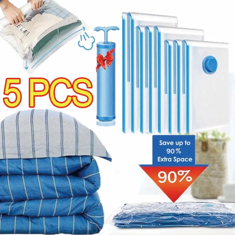 Vacuum Compression Storage Bags for Clothes and Bedding