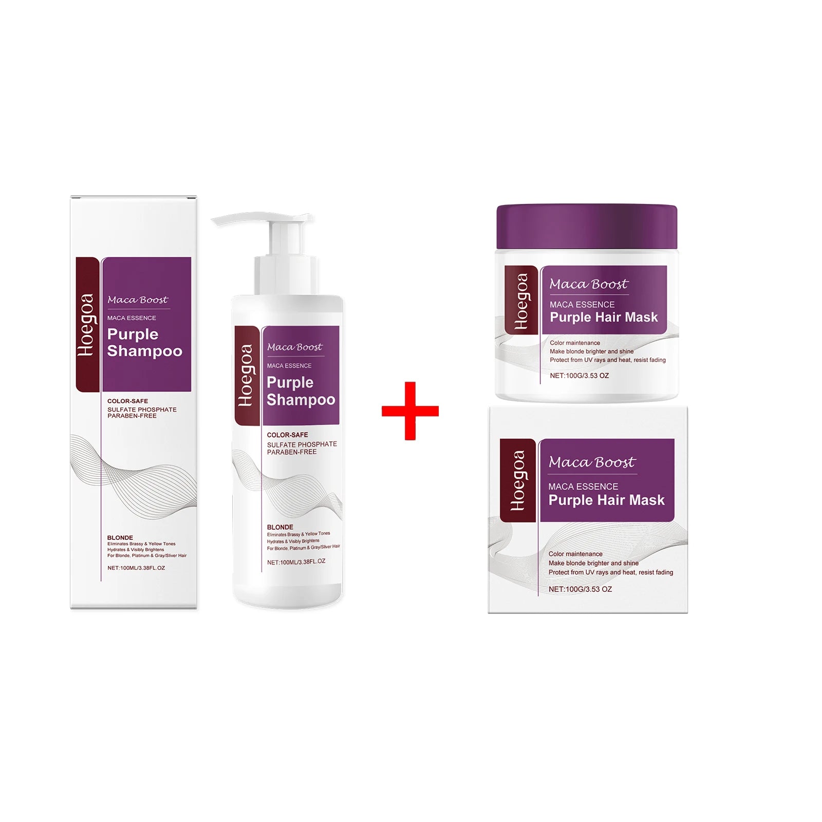 Purple Hair Mask and Shampoo Set for Color Protection - 16