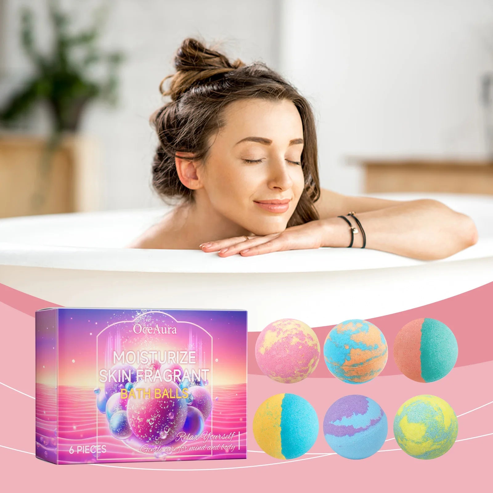 Relaxing Aromatherapy Bath Bomb Set for Skin Moisturizing - 1