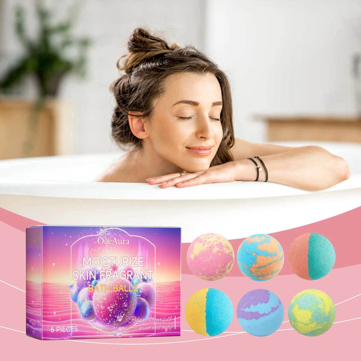 Relaxing Aromatherapy Bath Bomb Set for Skin Moisturizing