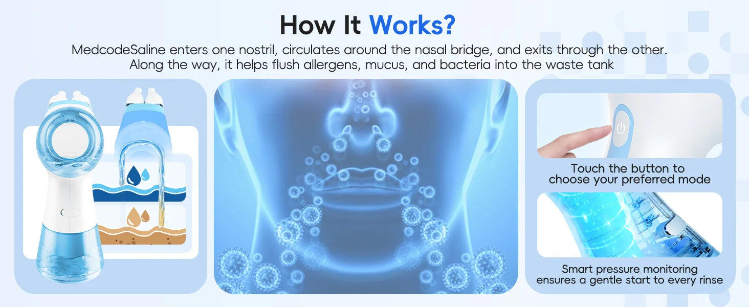Electric Nasal Irrigation and Water Flosser Combo System - 26