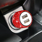 Dual Port Rhinestone USB Car Charger