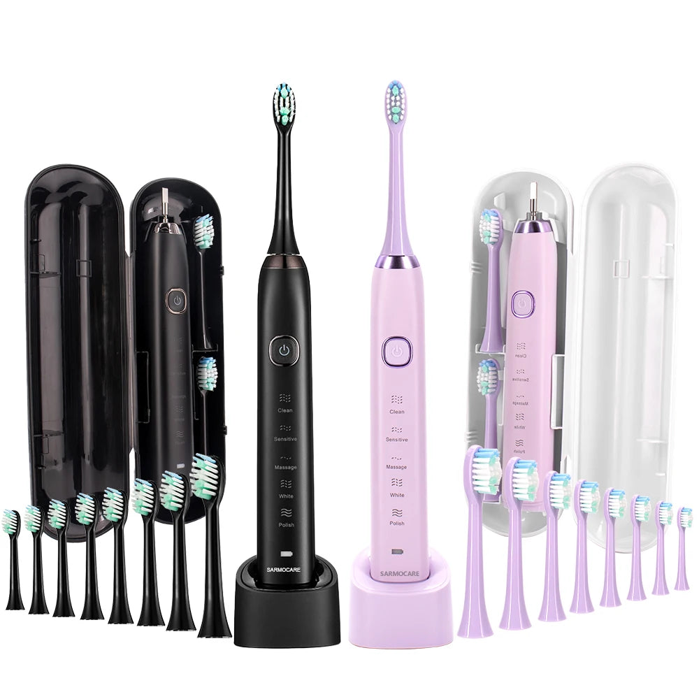 Rechargeable Sonic Electric Toothbrush with 8 Brush Heads