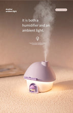 Cute Mushroom House Humidifier with LED Night Light
