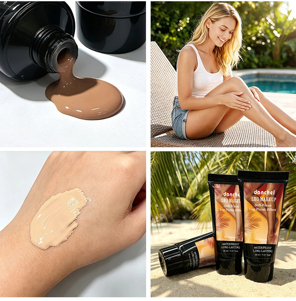 Waterproof Leg Foundation Body Concealer with Application Glove - 19