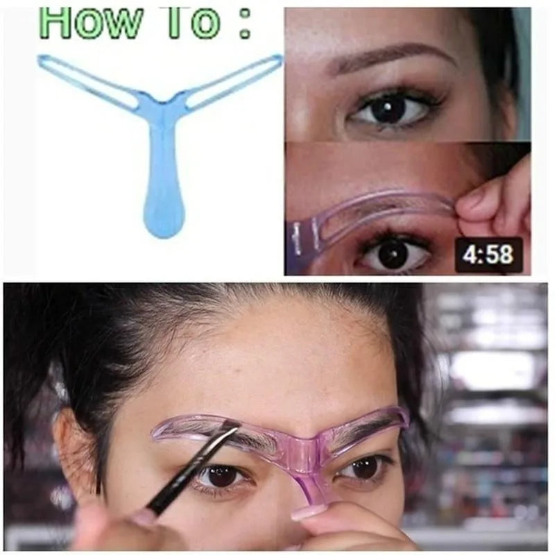 8-Piece Eyebrow Shaping Stencil Kit for Perfect Brows - 8
