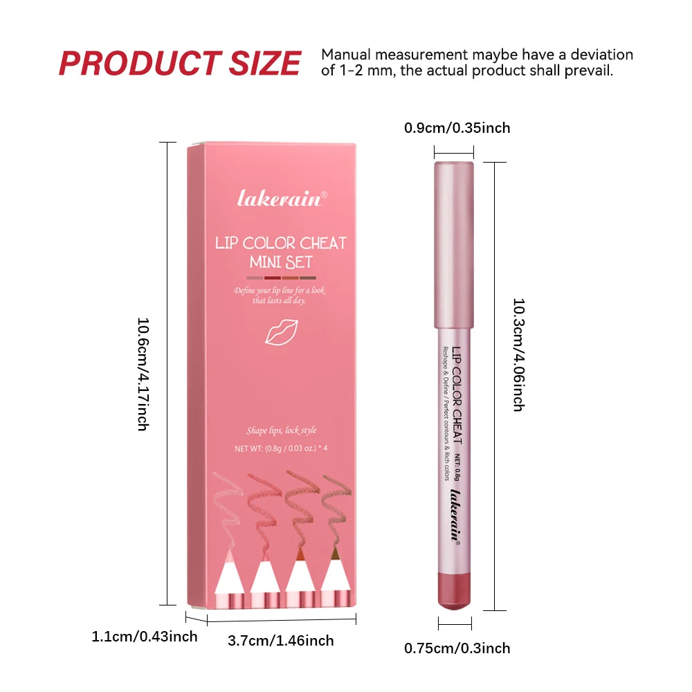 Waterproof Matte Lip Liner Pencil Set for Defined Lips
