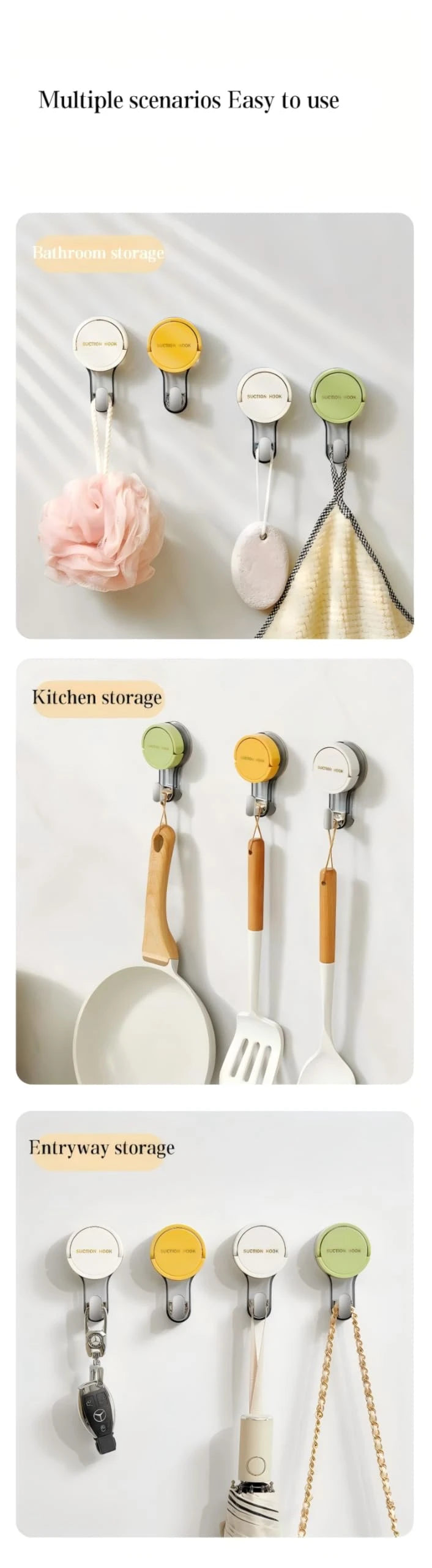 Heavy Duty Vacuum Suction Cup Wall Hook