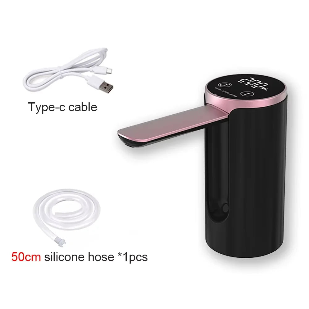 Automatic Rechargeable Electric Water Bottle Pump with Digital Display - 16