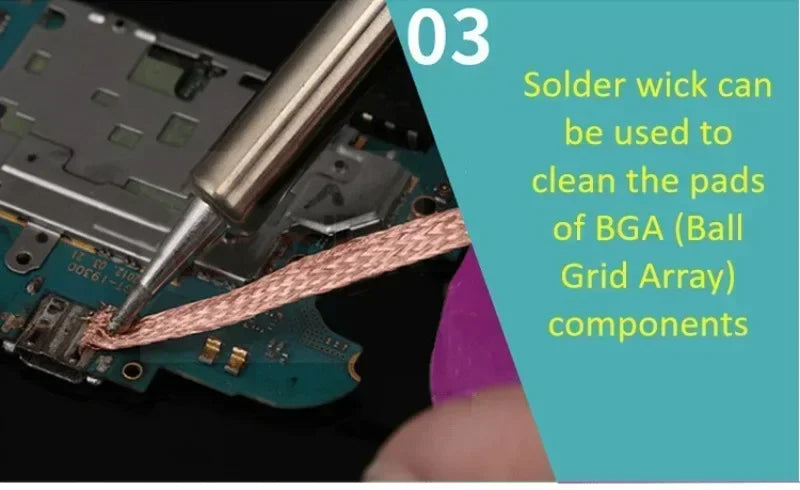 Copper Desoldering Braid Wick for Electronics Repair - 9