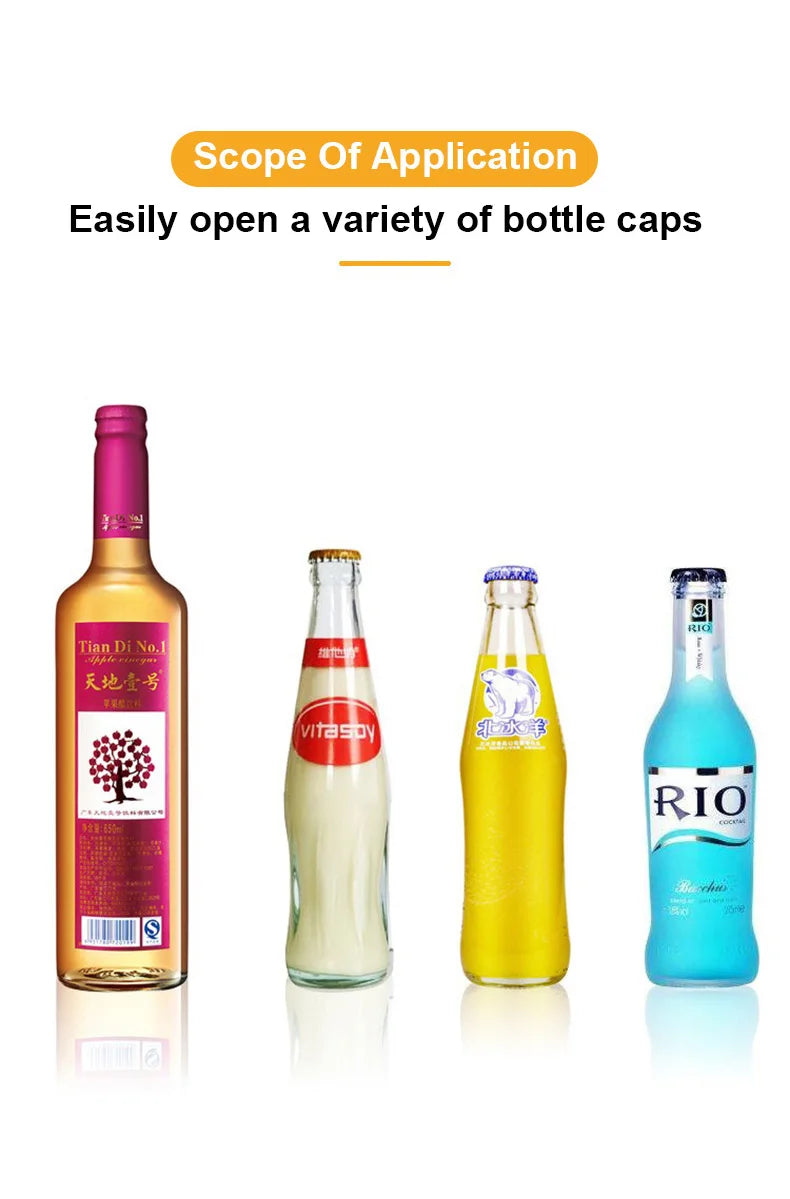Automatic Stainless Steel Push-Down Beer Bottle Opener - 7