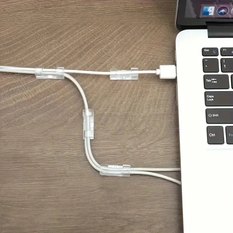 Self-Adhesive Cable Management Clips for Desk and Home