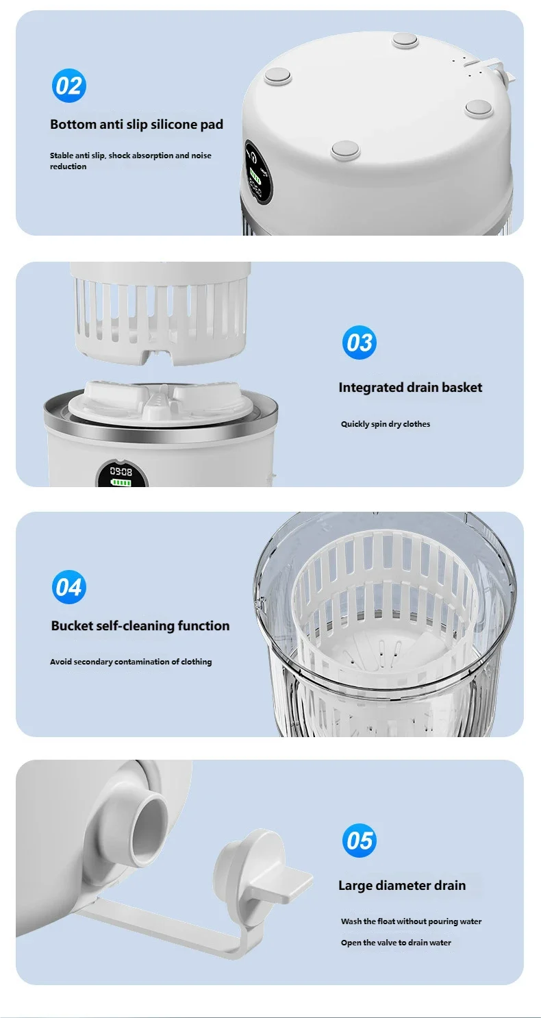 Portable Mini Washing Machine for Underwear and Socks - 22