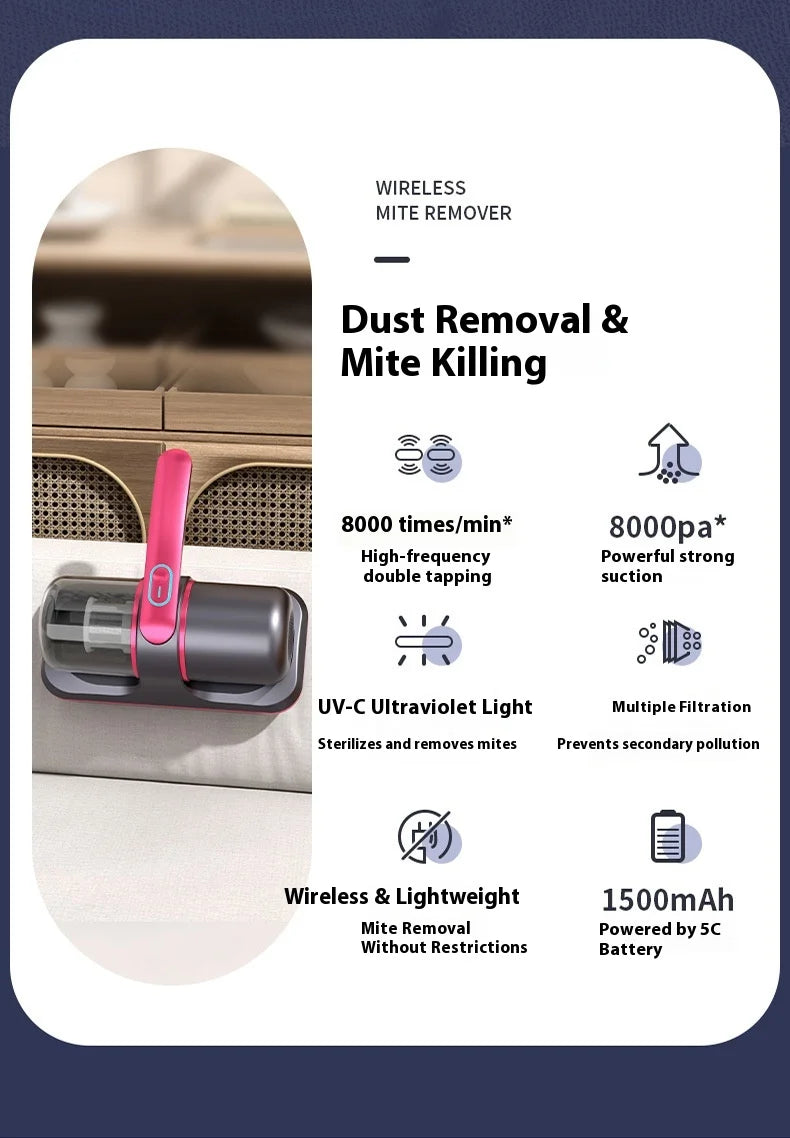 Wireless Handheld Mattress Vacuum and Mite Remover