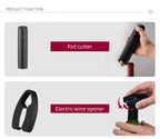 Automatic Rechargeable Electric Wine Bottle Opener Set