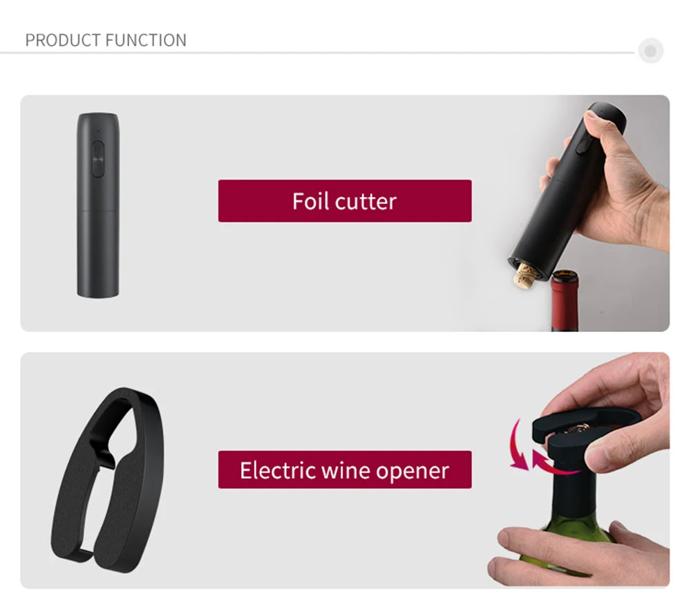 Automatic Rechargeable Electric Wine Bottle Opener Set
