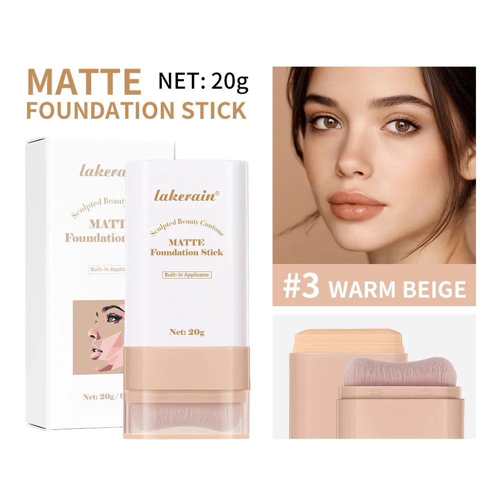 Matte Foundation Stick with Built-in Blending Brush - 25