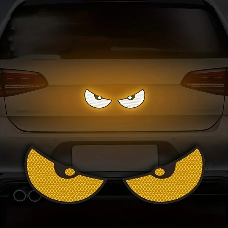Reflective Devil Eye Car Decals for Enhanced Night Safety