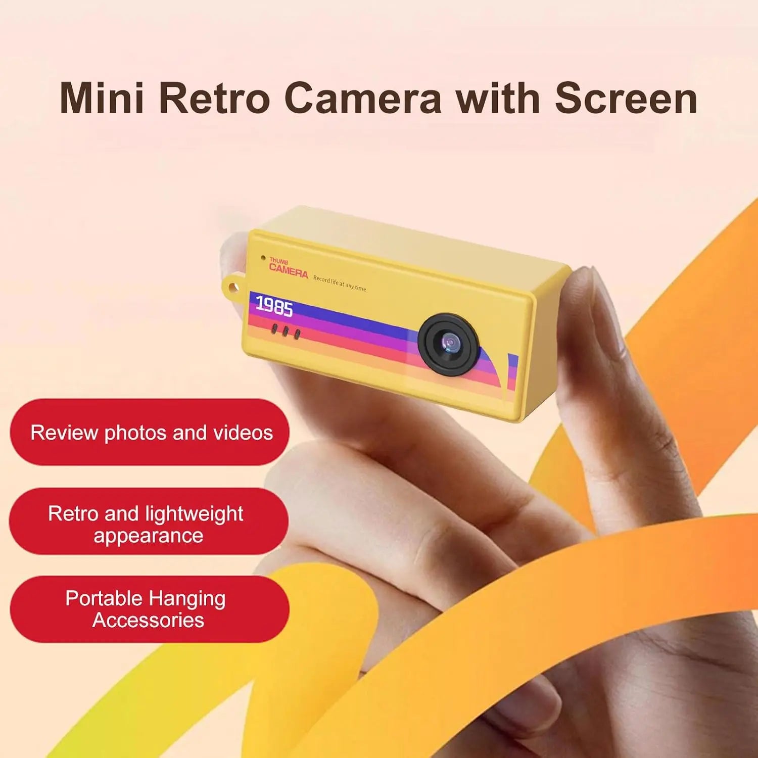 Mini Retro Keychain Digital Camera with LCD Screen - 1