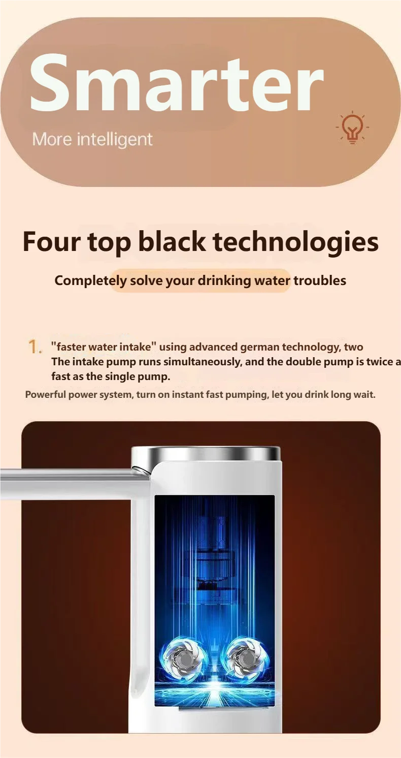 Automatic Rechargeable Electric Water Bottle Pump with Digital Display