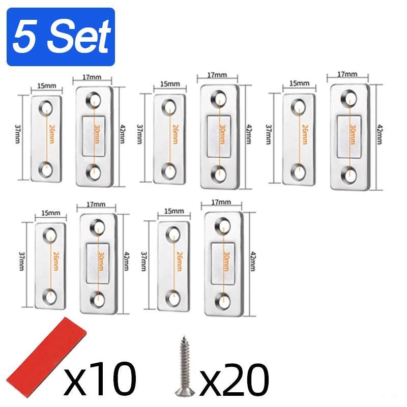 Ultra-Thin Magnetic Cabinet Door Catch Latch - 16