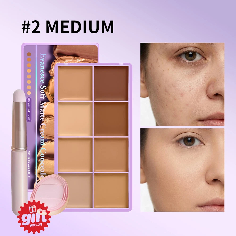 8-Shade Cream Concealer and Contouring Palette - 19