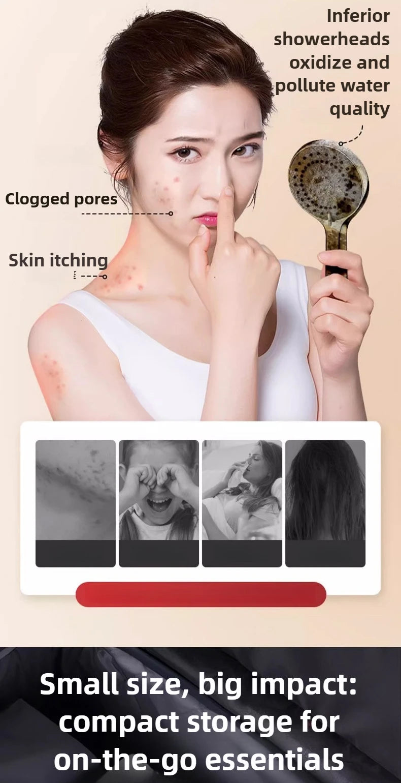 Portable Pressurized Shower Head for Travel and Home