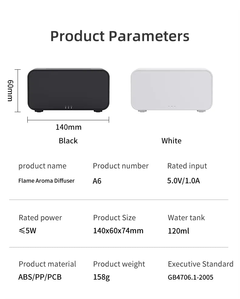 Flame Effect Aroma Diffuser and Essential Oil Humidifier