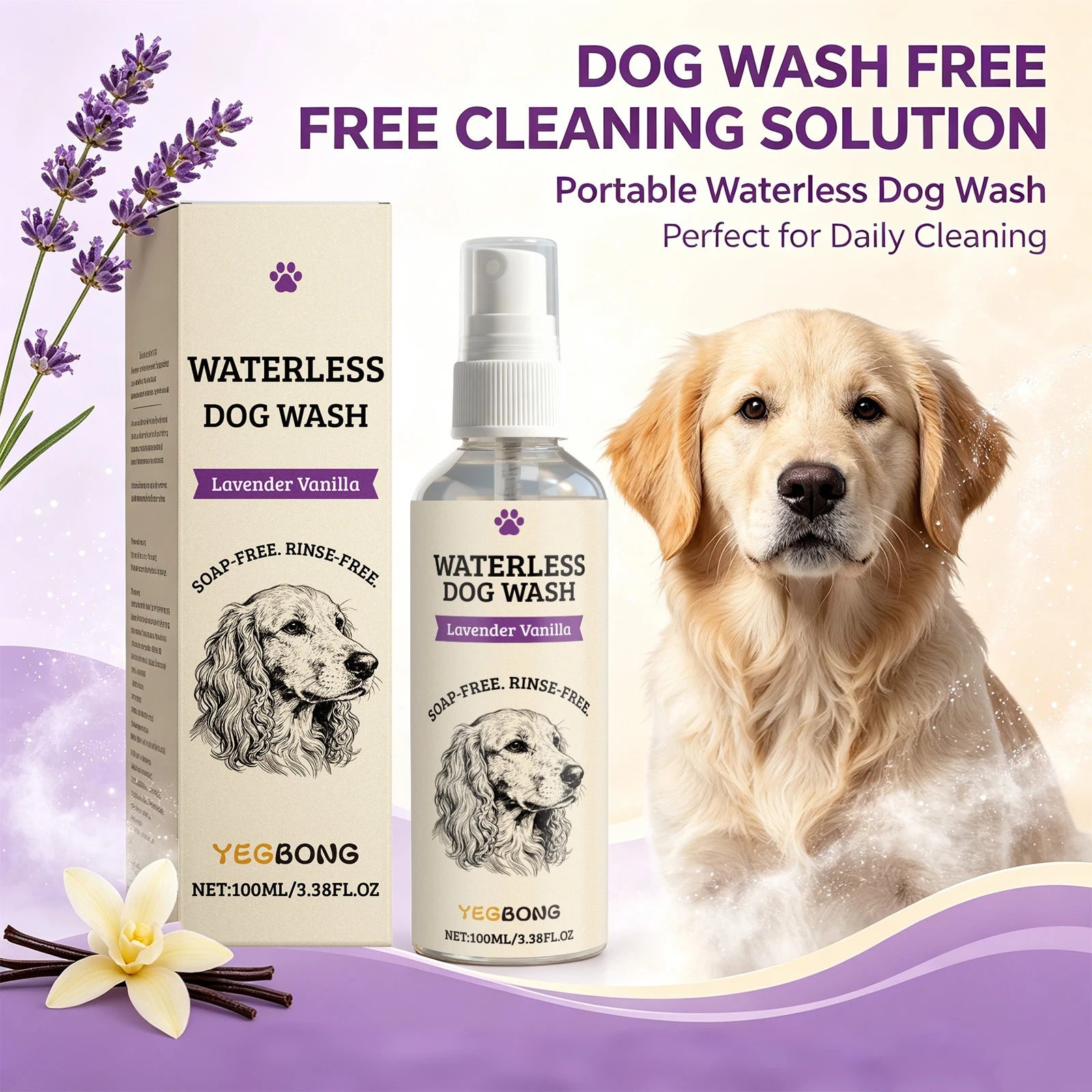 Waterless Pet Shampoo Spray for Dogs - 8