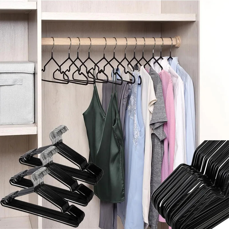 Heavy Duty Non-Slip Stainless Steel Clothing Hangers - 6
