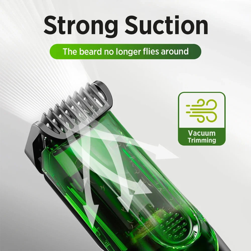 Cordless Vacuum Beard Trimmer for Men