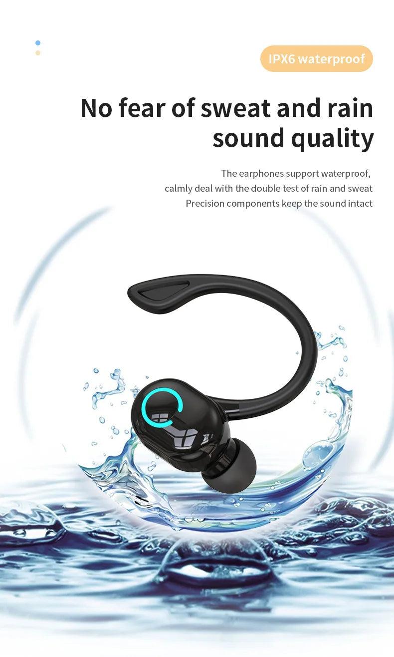 Wireless Ear-Hook Bluetooth Headset for Sports and Business