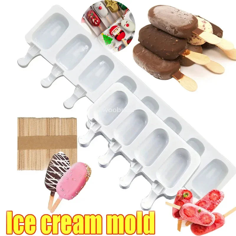 Silicone Ice Cream and Popsicle Maker Mold Tray