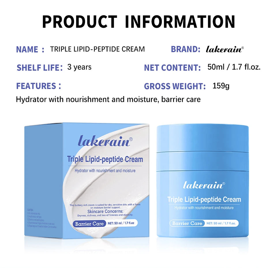 Triple Lipid Peptide Moisturizing Cream for Dry and Sensitive Skin