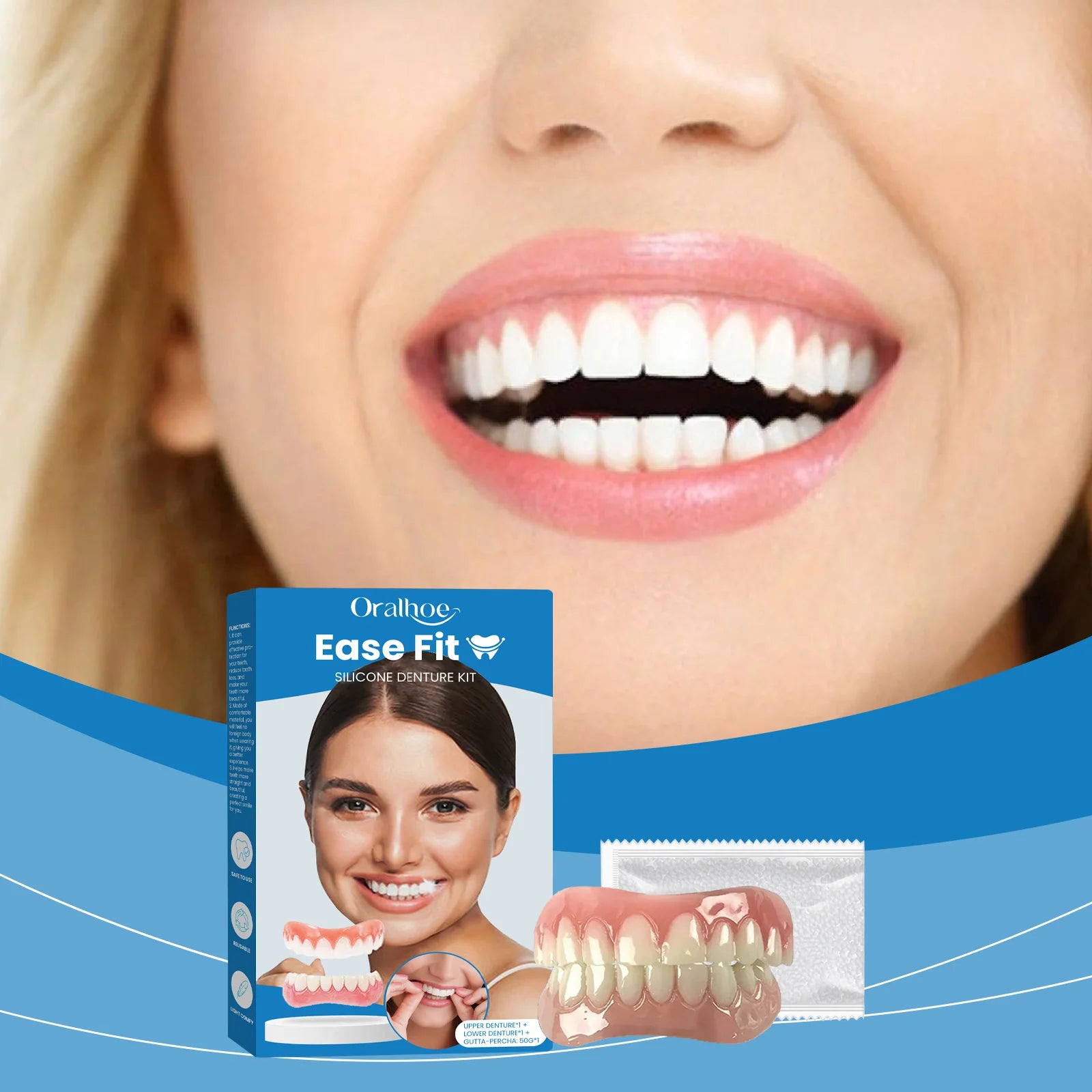Comfortable Silicone Full Denture Set for Natural Smile Restoration - 7