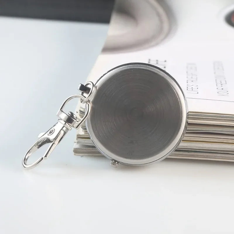 Portable Quartz Nurse Pocket Watch with Secure Keyring