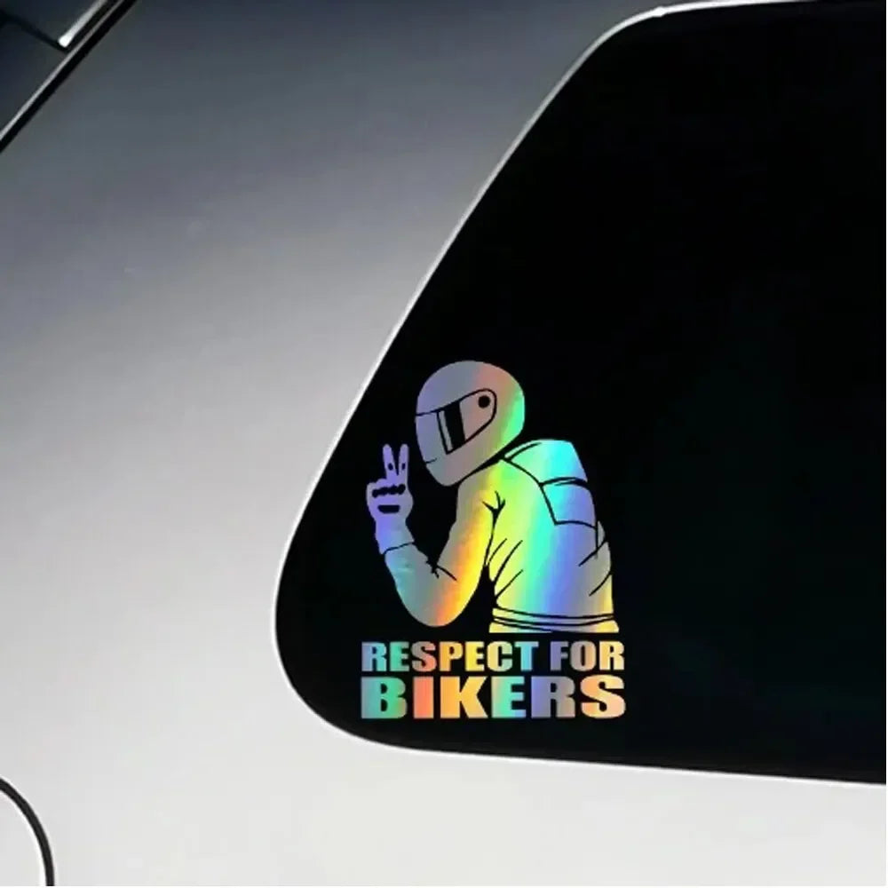 Reflective Biker Helmet Decal for Motorcycles and Cars - 2