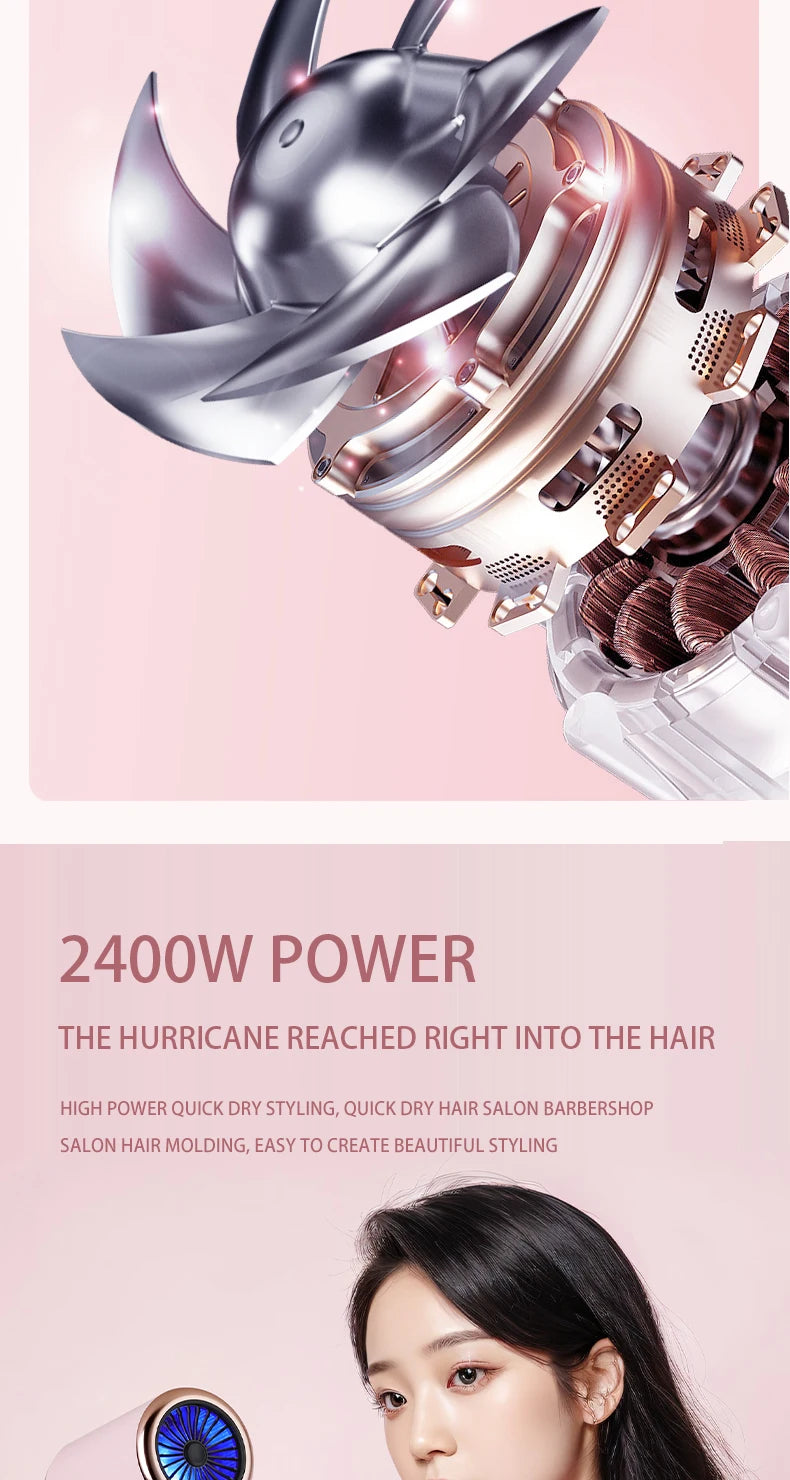 Professional 2000W Ionic Hair Dryer for Fast Styling