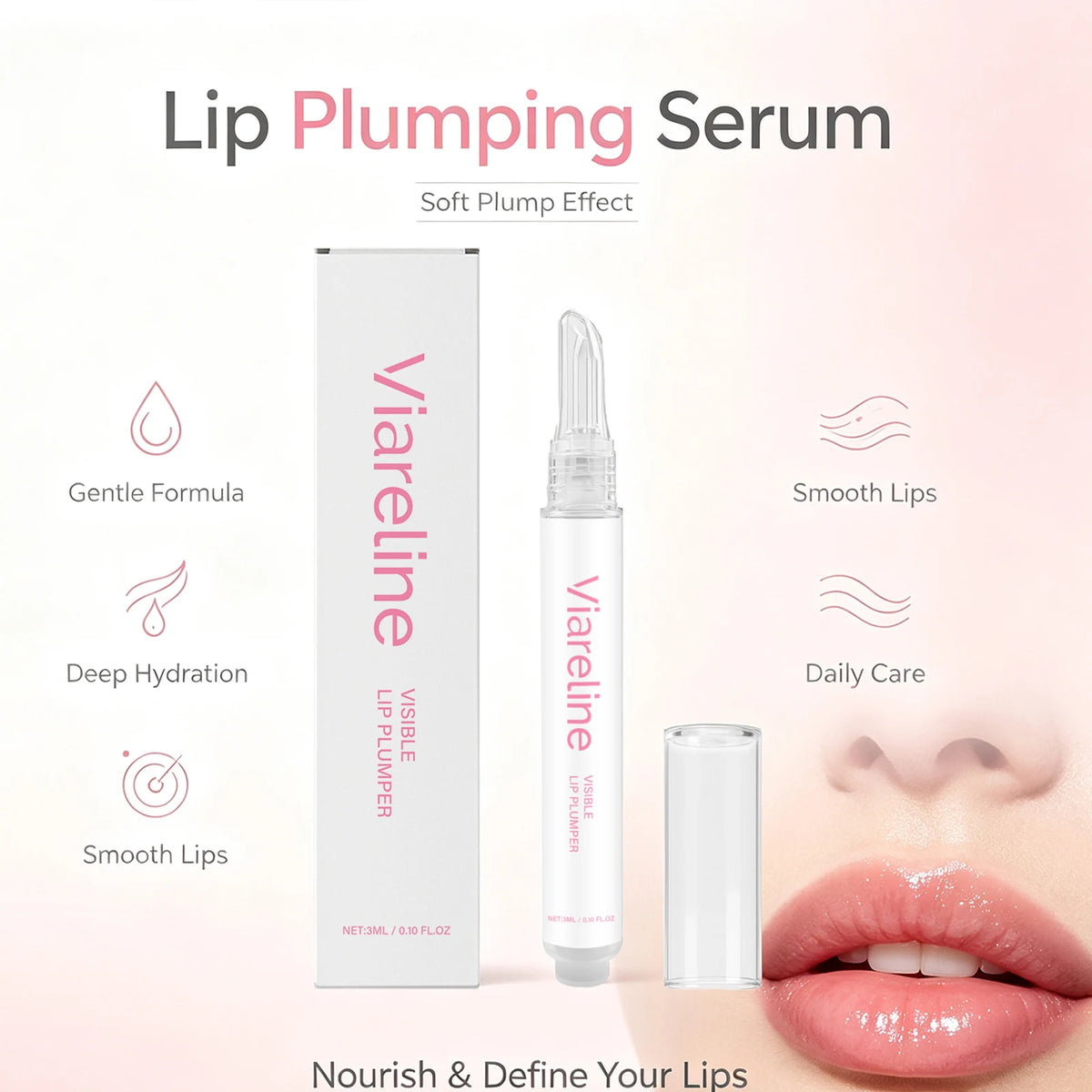 Hydrating Lip Plumper Serum for Smooth and Full Lips