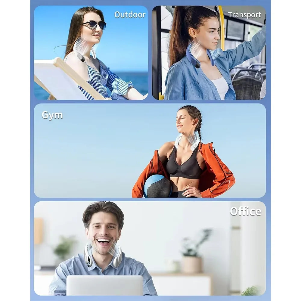 Foldable Bladeless Portable Neck Fan for Travel and Outdoor Cooling - 3