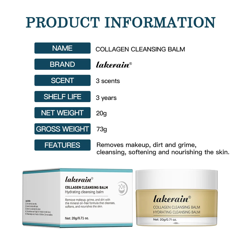 Collagen Hydrating Cleansing Balm for Deep Makeup Removal