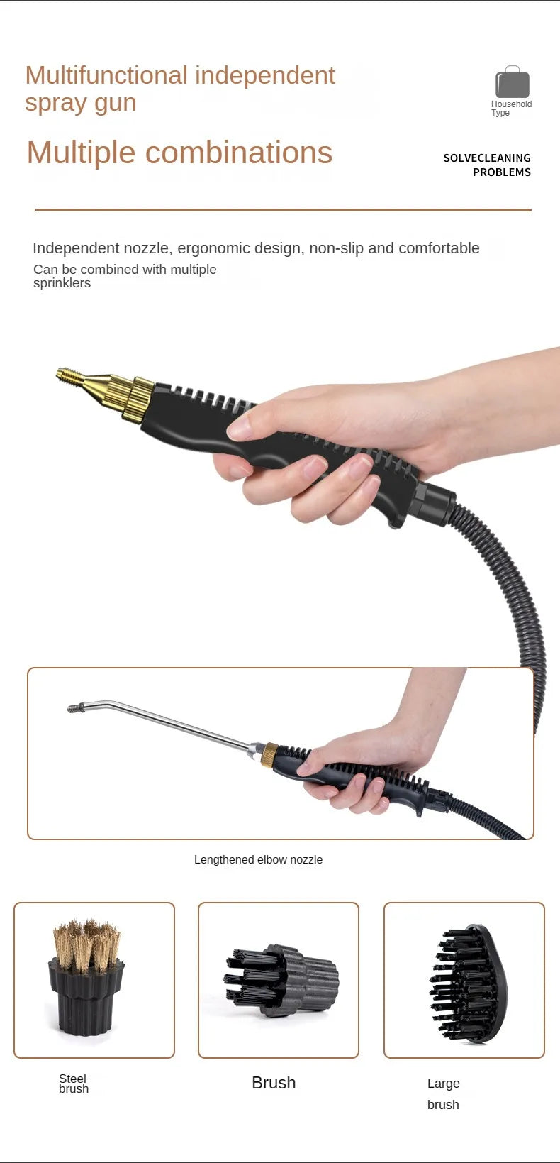 High-Pressure Portable Handheld Steam Cleaner - 14