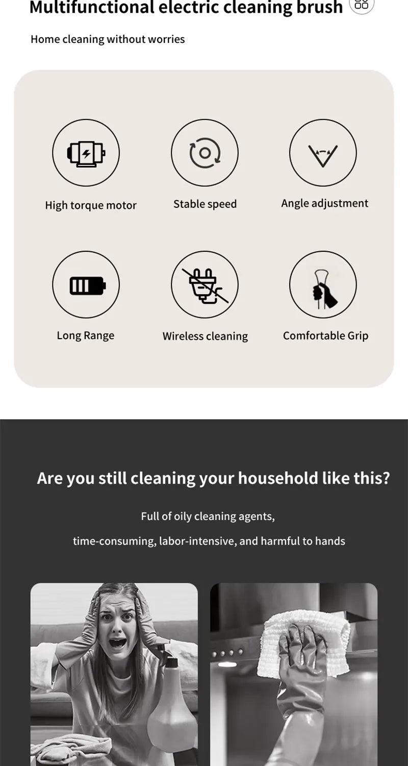 9-in-1 Electric Cordless Spin Scrubber for Deep Home Cleaning - 8
