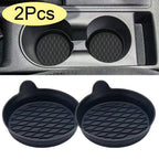 Anti-Slip Silicone Car Cup Holder Mats - 2 Pack
