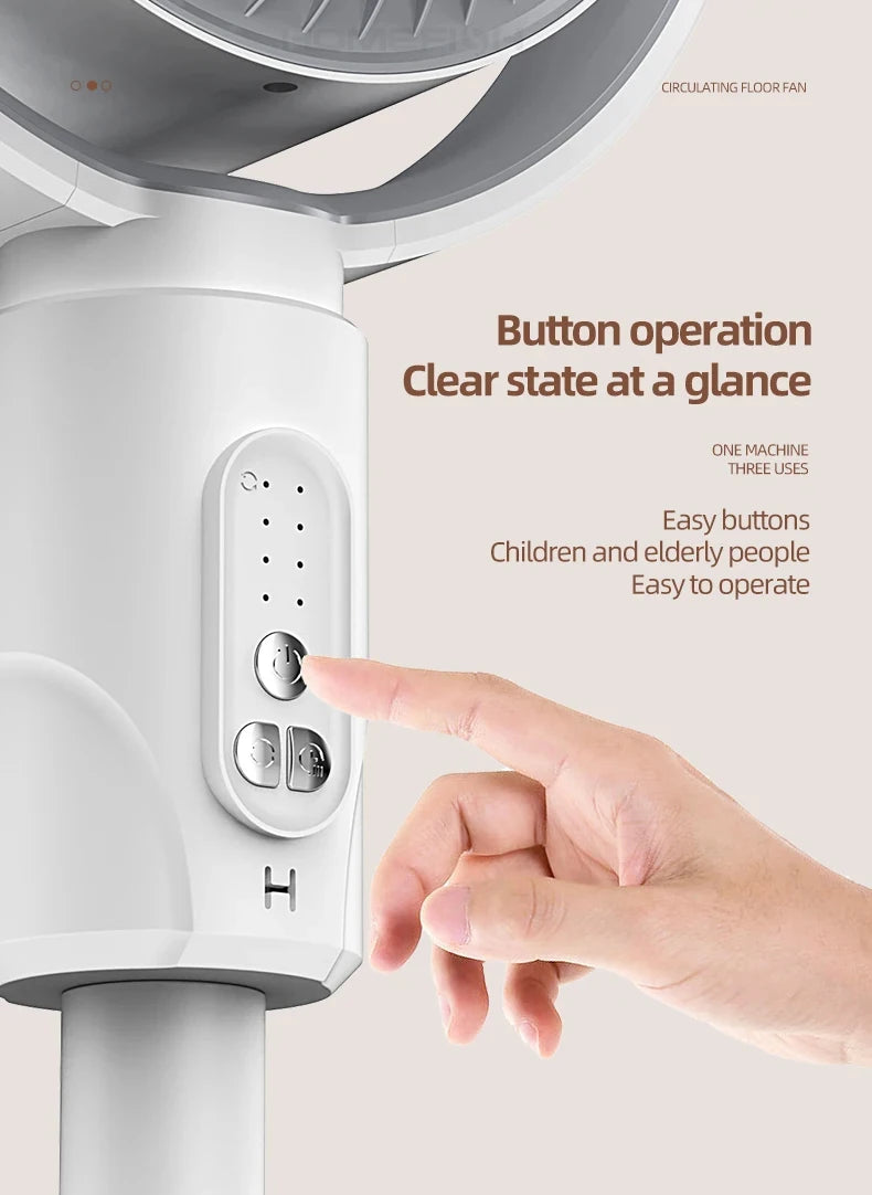 360 Degree Quiet Adjustable Standing Air Circulation Fan - 14
